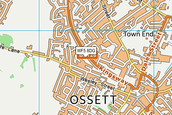 WF5 8DG map - OS VectorMap District (Ordnance Survey)