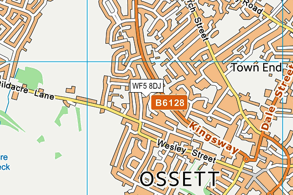 WF5 8DJ map - OS VectorMap District (Ordnance Survey)