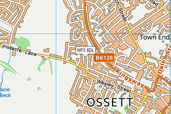 WF5 8DL map - OS VectorMap District (Ordnance Survey)