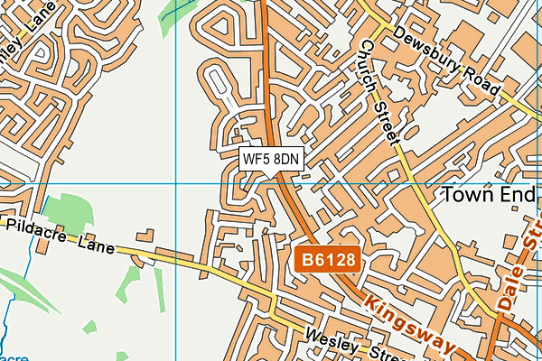 WF5 8DN map - OS VectorMap District (Ordnance Survey)