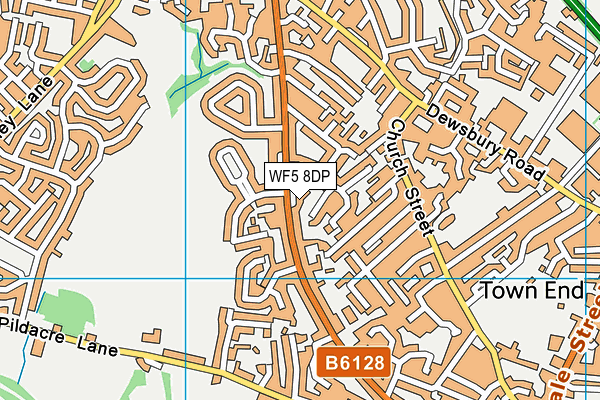 WF5 8DP map - OS VectorMap District (Ordnance Survey)