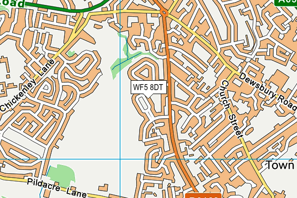 WF5 8DT map - OS VectorMap District (Ordnance Survey)