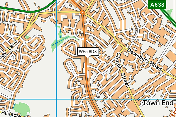 WF5 8DX map - OS VectorMap District (Ordnance Survey)