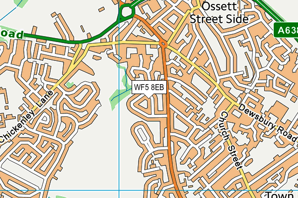 WF5 8EB map - OS VectorMap District (Ordnance Survey)