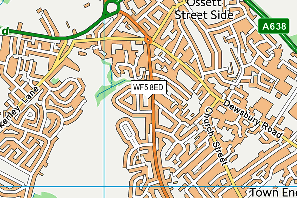 WF5 8ED map - OS VectorMap District (Ordnance Survey)