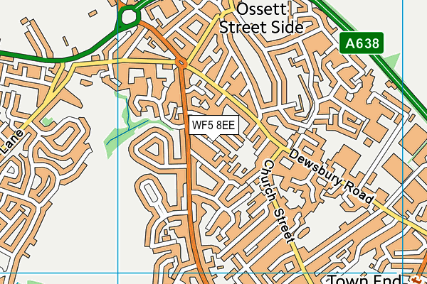 WF5 8EE map - OS VectorMap District (Ordnance Survey)