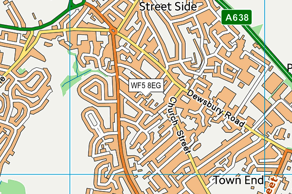 WF5 8EG map - OS VectorMap District (Ordnance Survey)
