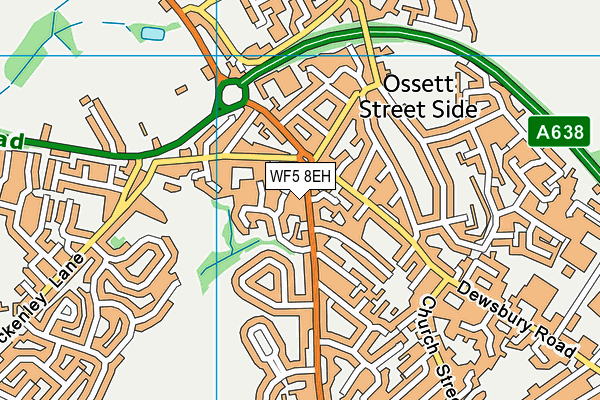WF5 8EH map - OS VectorMap District (Ordnance Survey)
