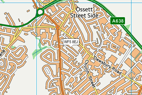 WF5 8EJ map - OS VectorMap District (Ordnance Survey)