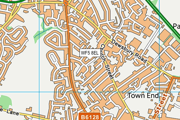 WF5 8EL map - OS VectorMap District (Ordnance Survey)