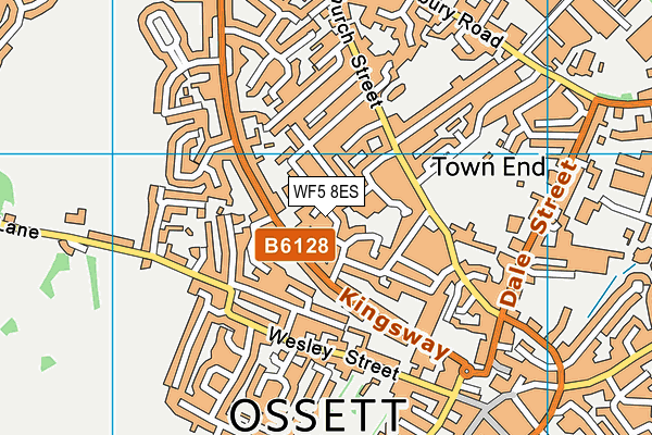 WF5 8ES map - OS VectorMap District (Ordnance Survey)