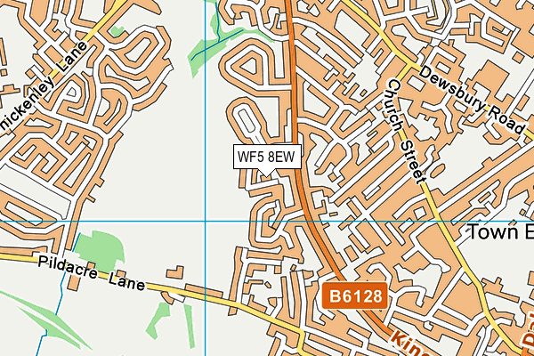 WF5 8EW map - OS VectorMap District (Ordnance Survey)