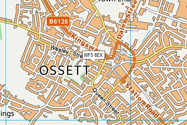 WF5 8EX map - OS VectorMap District (Ordnance Survey)