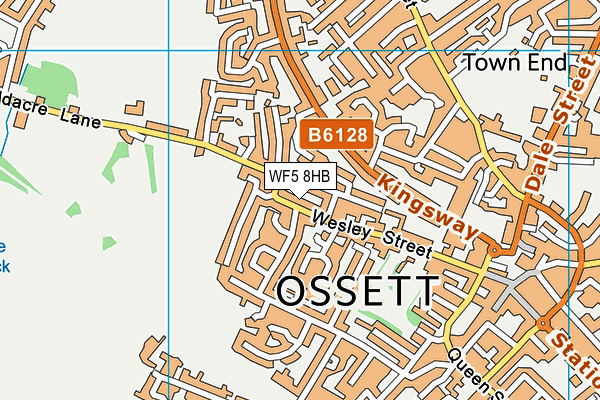 WF5 8HB map - OS VectorMap District (Ordnance Survey)