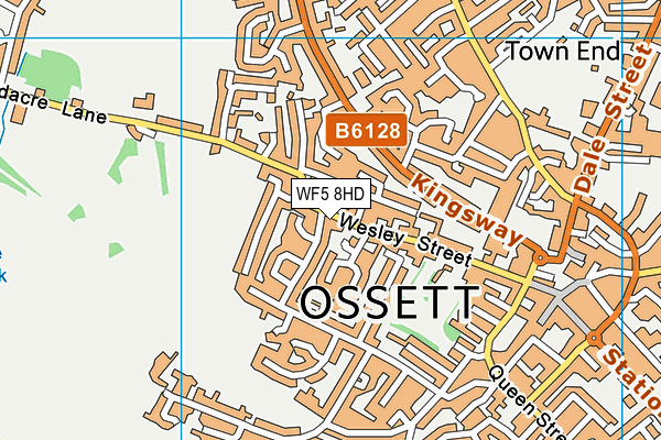 WF5 8HD map - OS VectorMap District (Ordnance Survey)