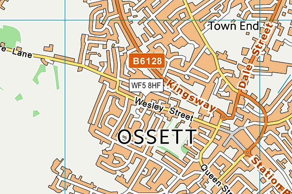 WF5 8HF map - OS VectorMap District (Ordnance Survey)