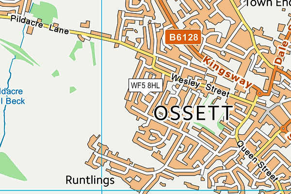 WF5 8HL map - OS VectorMap District (Ordnance Survey)