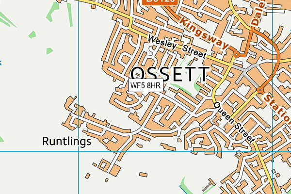 WF5 8HR map - OS VectorMap District (Ordnance Survey)