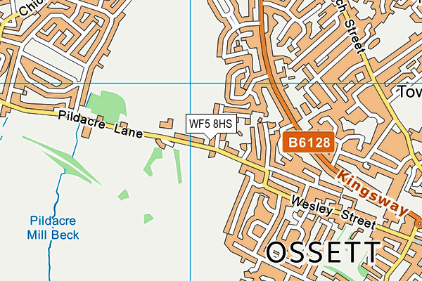 WF5 8HS map - OS VectorMap District (Ordnance Survey)