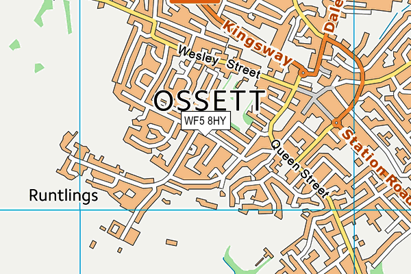 WF5 8HY map - OS VectorMap District (Ordnance Survey)