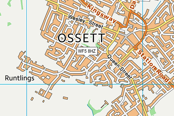WF5 8HZ map - OS VectorMap District (Ordnance Survey)