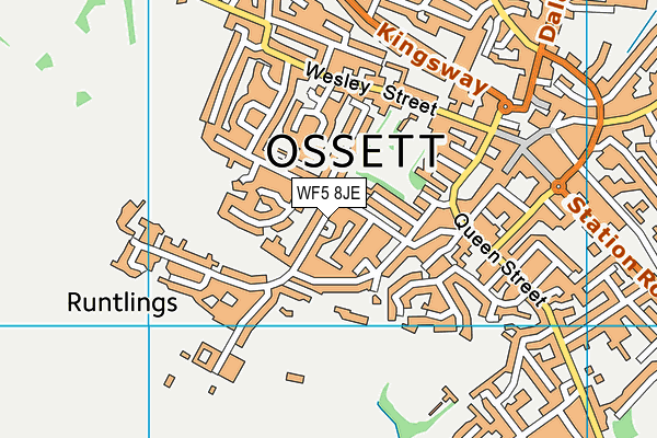WF5 8JE map - OS VectorMap District (Ordnance Survey)