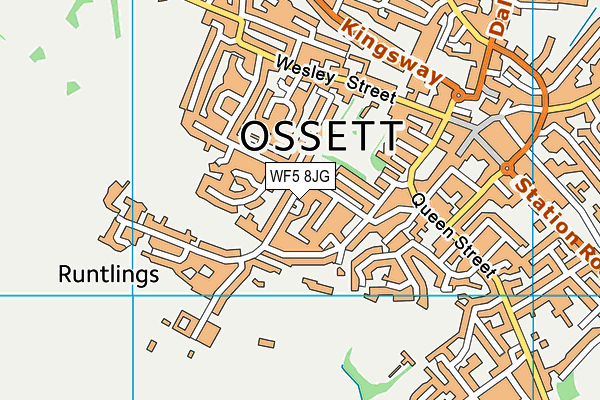 WF5 8JG map - OS VectorMap District (Ordnance Survey)