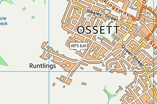 WF5 8JH map - OS VectorMap District (Ordnance Survey)