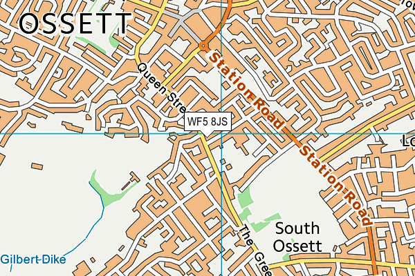 WF5 8JS map - OS VectorMap District (Ordnance Survey)