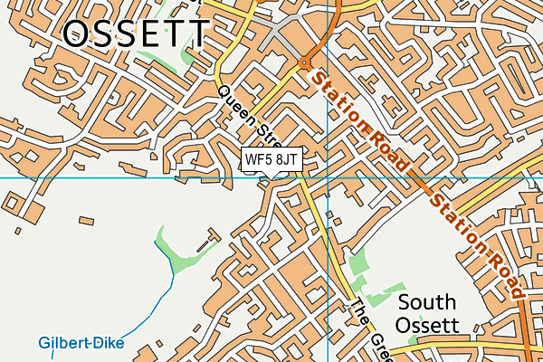 WF5 8JT map - OS VectorMap District (Ordnance Survey)