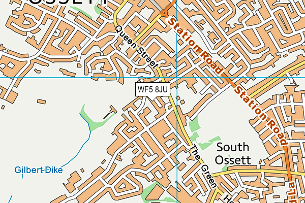 WF5 8JU map - OS VectorMap District (Ordnance Survey)