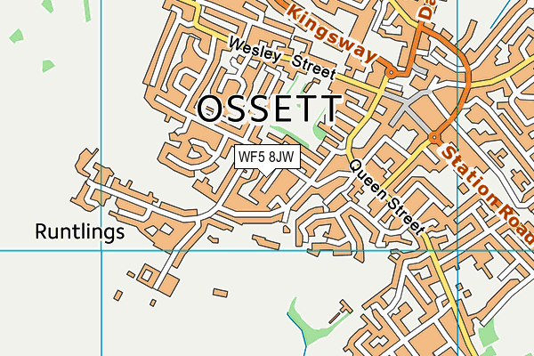 WF5 8JW map - OS VectorMap District (Ordnance Survey)