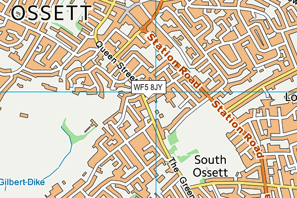 WF5 8JY map - OS VectorMap District (Ordnance Survey)