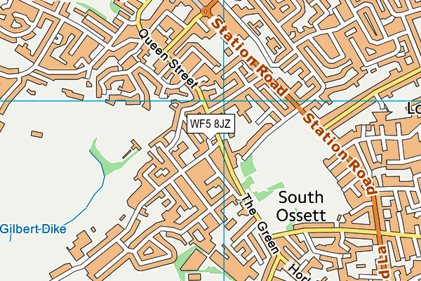 WF5 8JZ map - OS VectorMap District (Ordnance Survey)