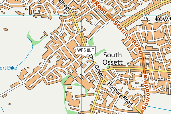 WF5 8LF map - OS VectorMap District (Ordnance Survey)