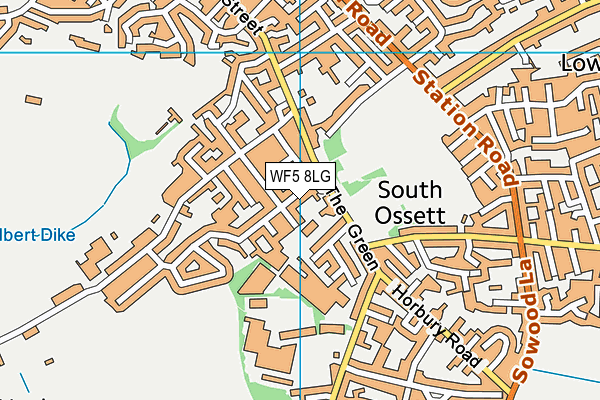 WF5 8LG map - OS VectorMap District (Ordnance Survey)