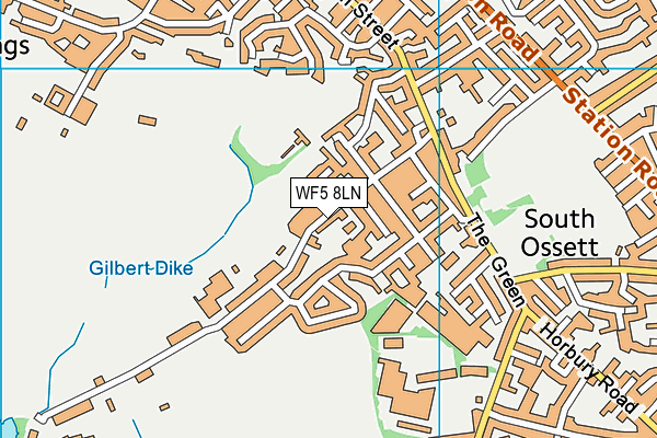 WF5 8LN map - OS VectorMap District (Ordnance Survey)