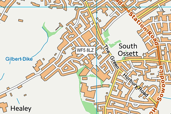 WF5 8LZ map - OS VectorMap District (Ordnance Survey)