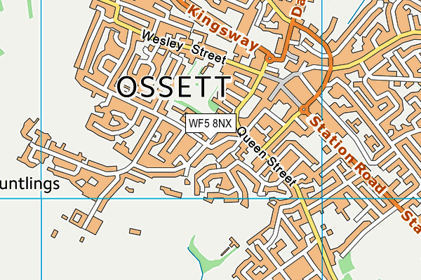 WF5 8NX map - OS VectorMap District (Ordnance Survey)