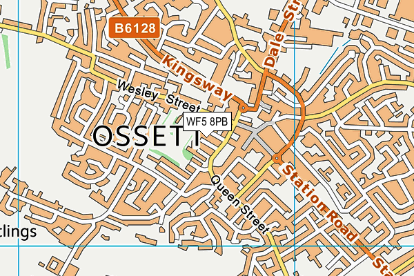 WF5 8PB map - OS VectorMap District (Ordnance Survey)