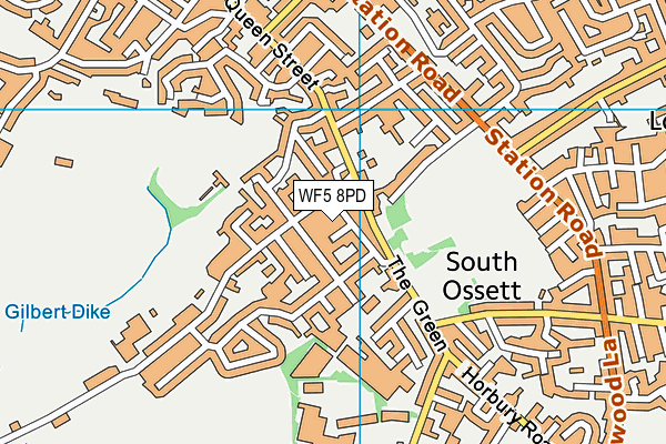 WF5 8PD map - OS VectorMap District (Ordnance Survey)