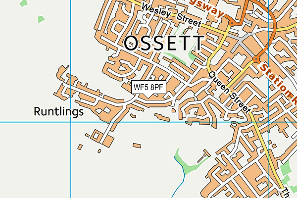 WF5 8PF map - OS VectorMap District (Ordnance Survey)