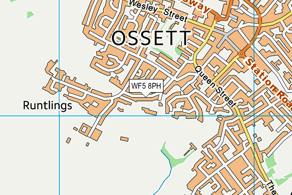 WF5 8PH map - OS VectorMap District (Ordnance Survey)