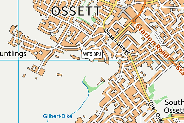 WF5 8PJ map - OS VectorMap District (Ordnance Survey)