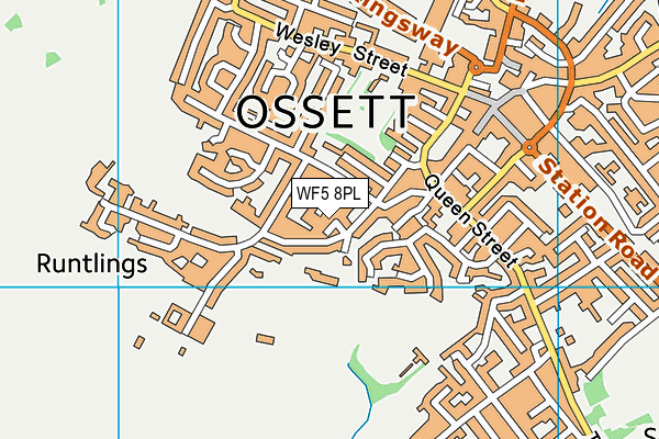 WF5 8PL map - OS VectorMap District (Ordnance Survey)