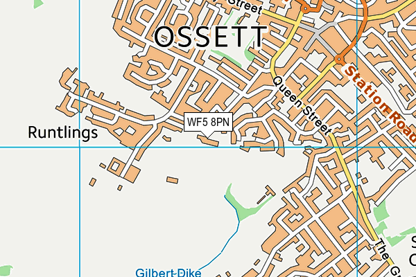 WF5 8PN map - OS VectorMap District (Ordnance Survey)