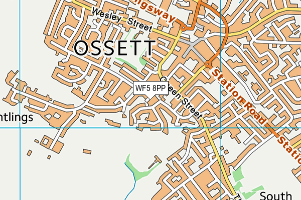 WF5 8PP map - OS VectorMap District (Ordnance Survey)