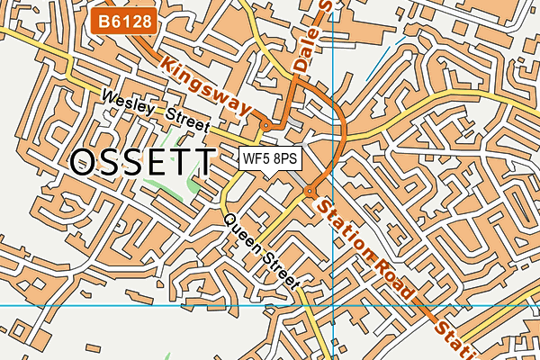 WF5 8PS map - OS VectorMap District (Ordnance Survey)