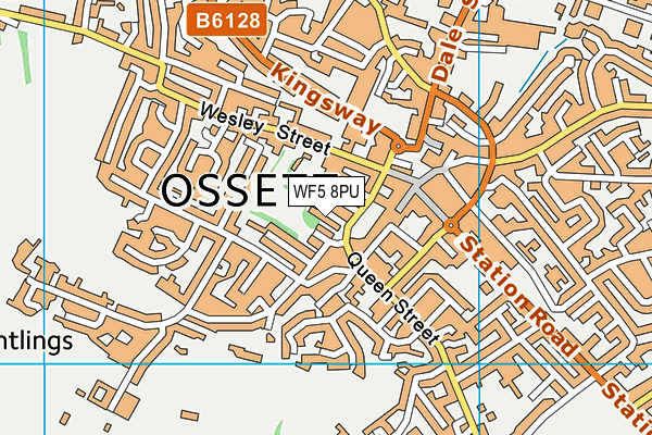 WF5 8PU map - OS VectorMap District (Ordnance Survey)