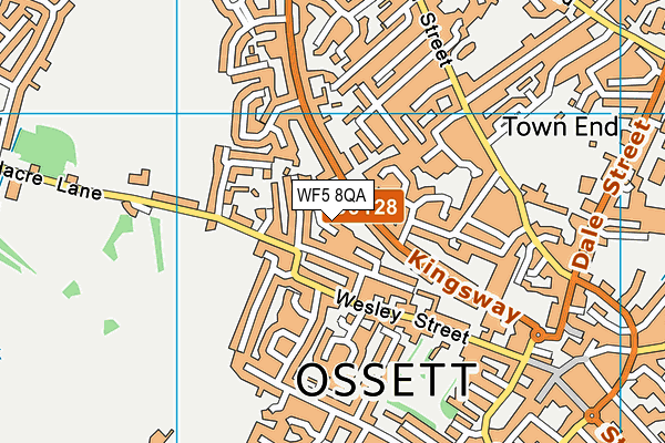 WF5 8QA map - OS VectorMap District (Ordnance Survey)